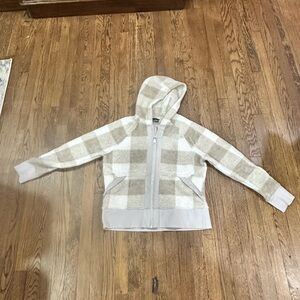 The North Face Beige and Cream Checkered Hoodie